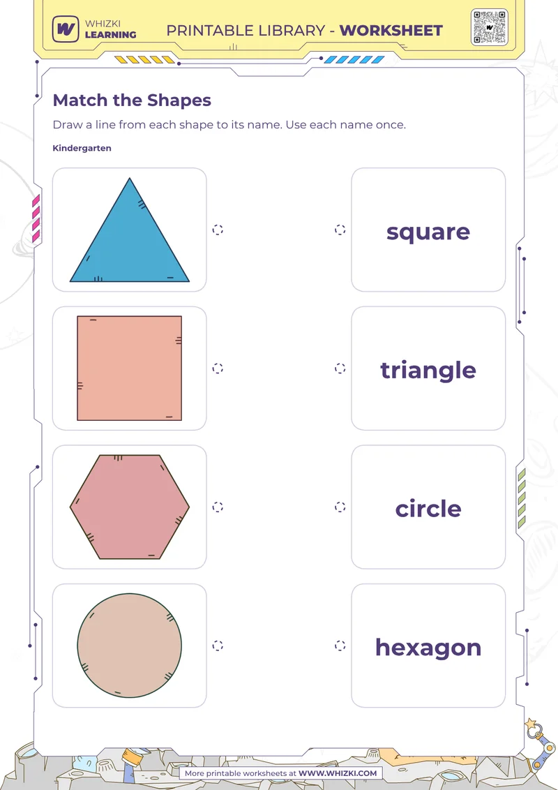 Two-Dimensional Shapes Matching Worksheet