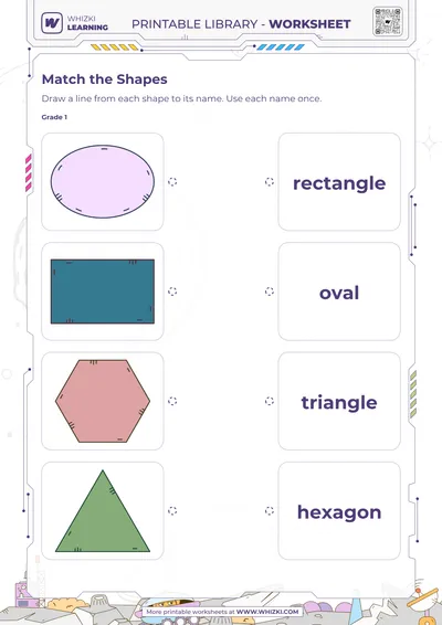Two Dimensional Shapes Matching Worksheet
