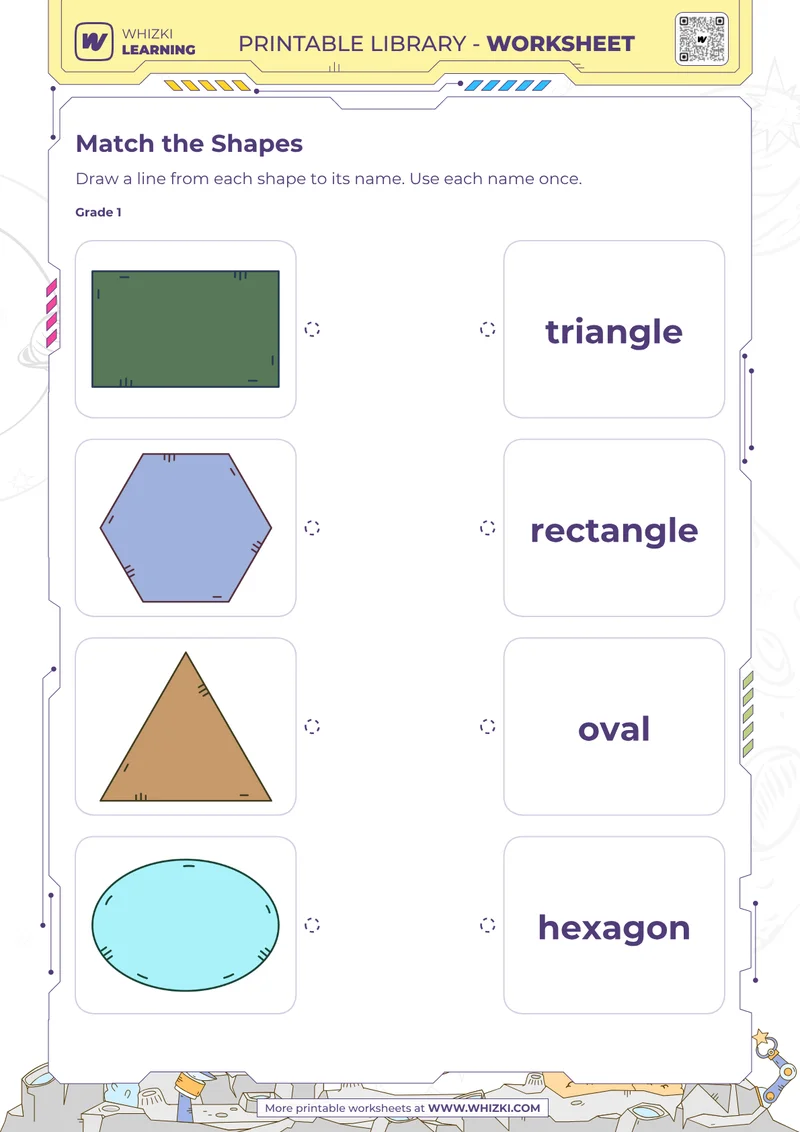Two-Dimensional Shapes Matching Worksheet