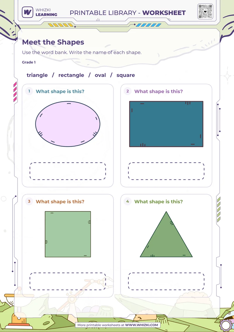 Two-Dimensional Shapes Naming Worksheet