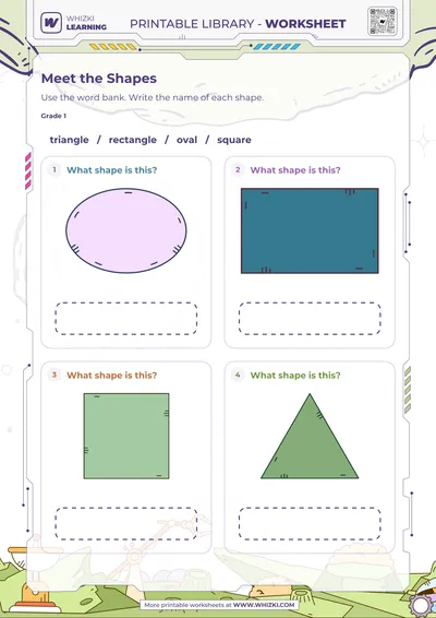 Two-Dimensional Shapes Naming Worksheet