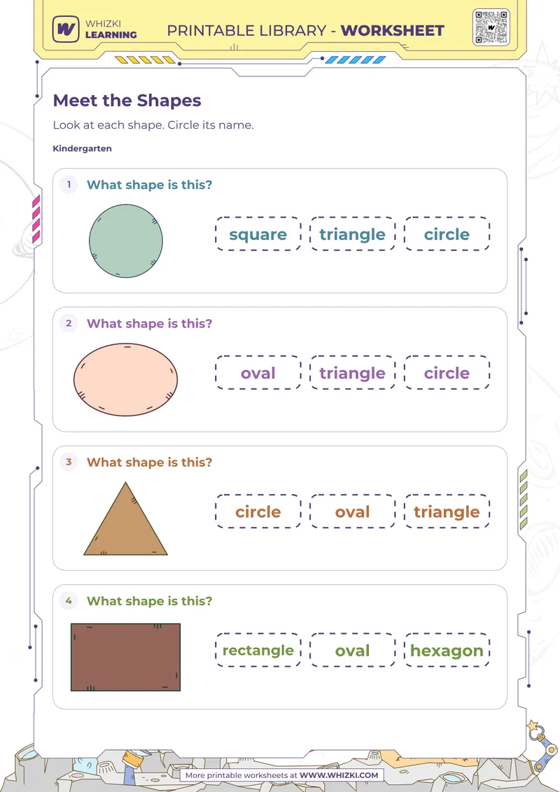 Two-Dimensional Shapes Recognition Worksheet
