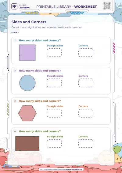 Two-Dimensional Shapes Sides and Corners Worksheet