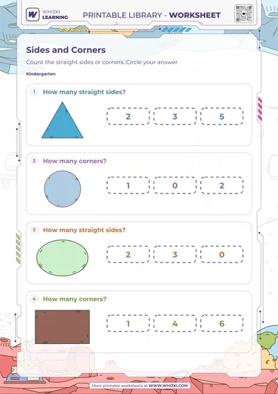 Two-Dimensional Shapes Sides and Corners Worksheet