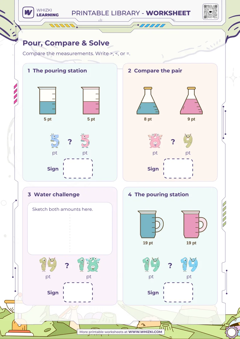Units and Measurement Comparison Worksheet