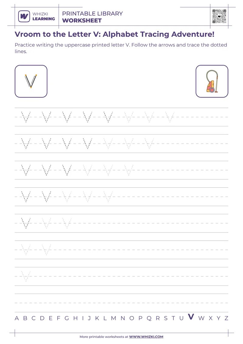 Vroom to the Letter V: Alphabet Tracing Adventure!