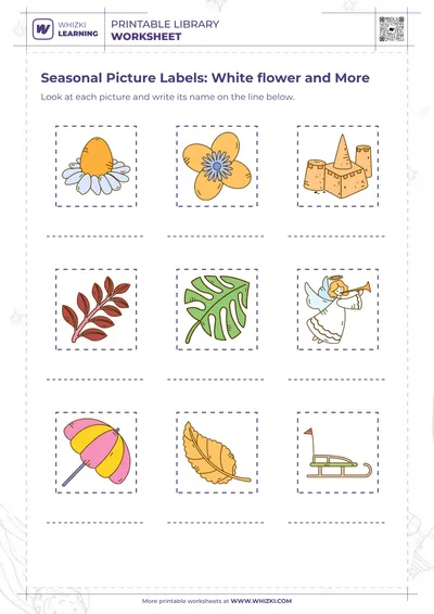 Seasonal Picture Labels: White flower and More