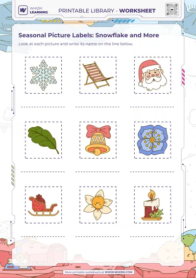 Seasonal Picture Labels: Snowflake and More