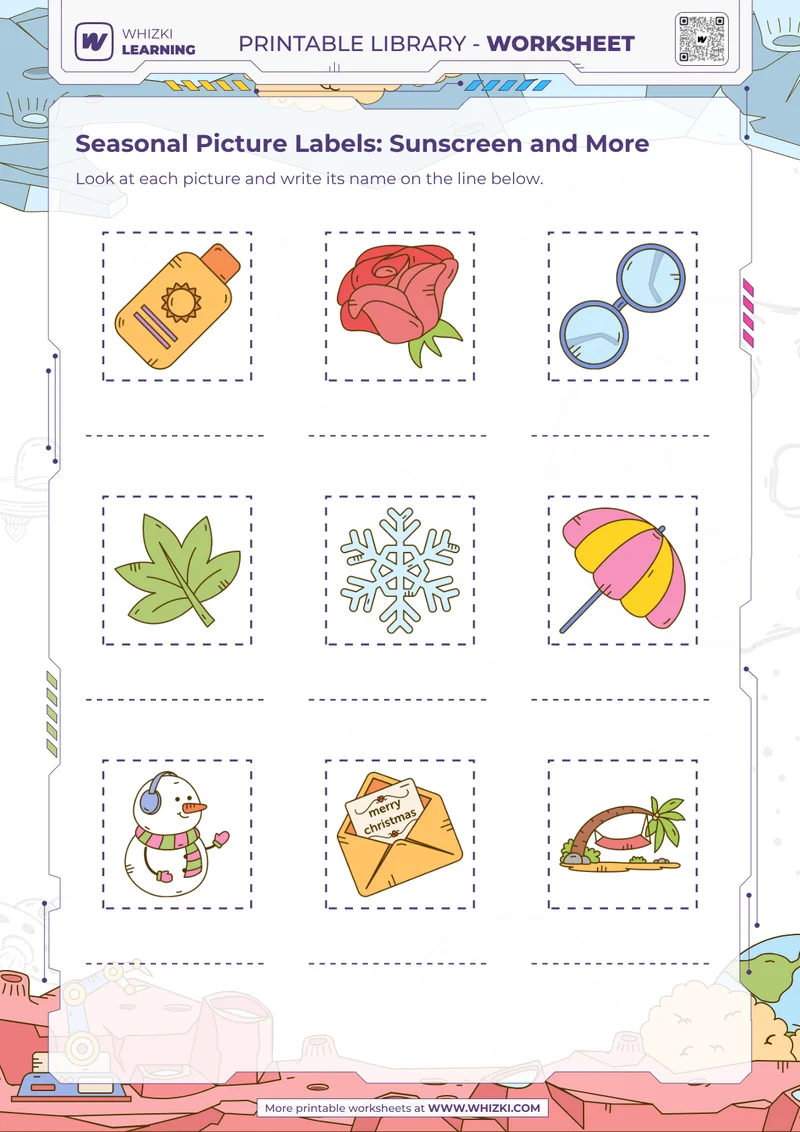 Seasonal Picture Labels: Sunscreen and More