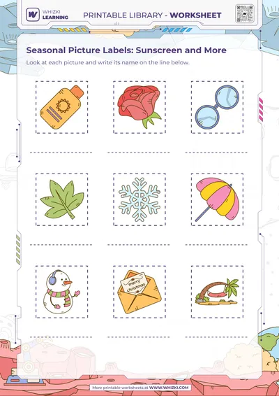 Seasonal Picture Labels: Sunscreen and More