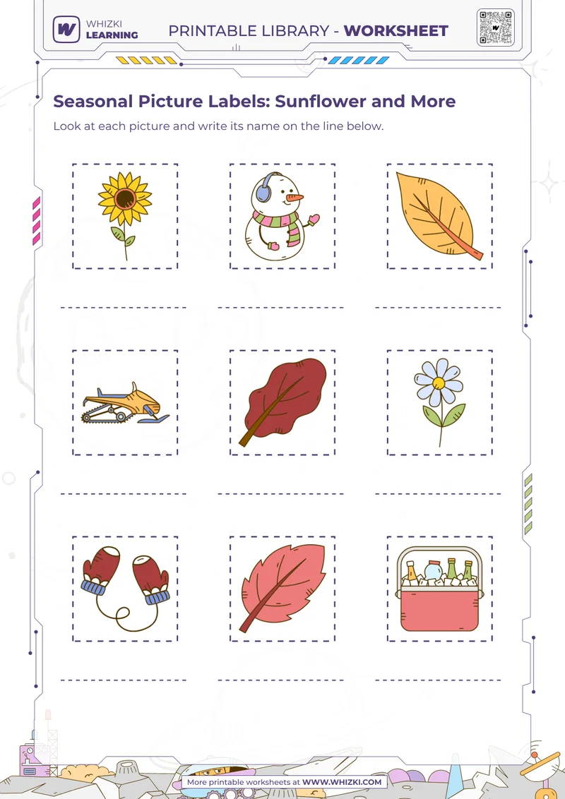 Seasonal Picture Labels: Sunflower and More