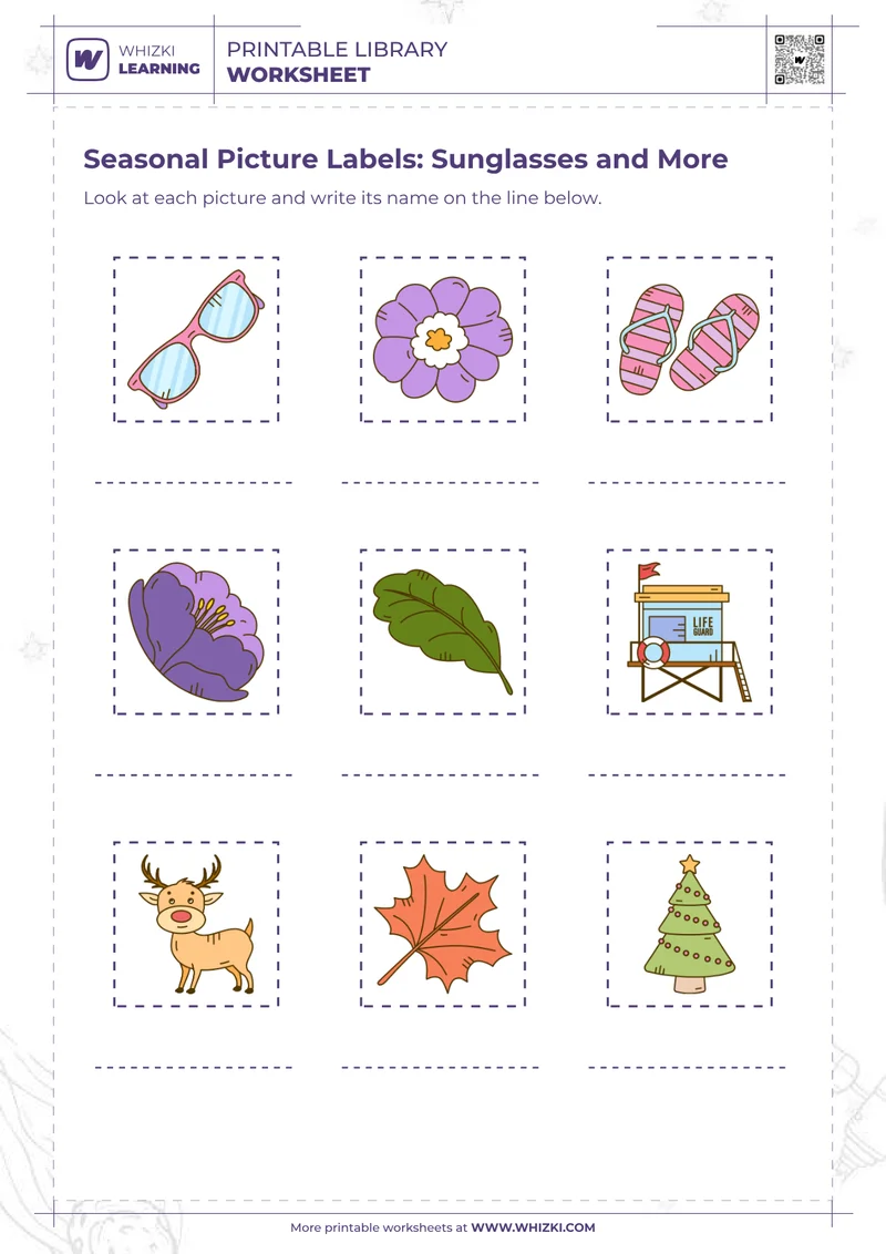 Seasonal Picture Labels: Sunglasses and More
