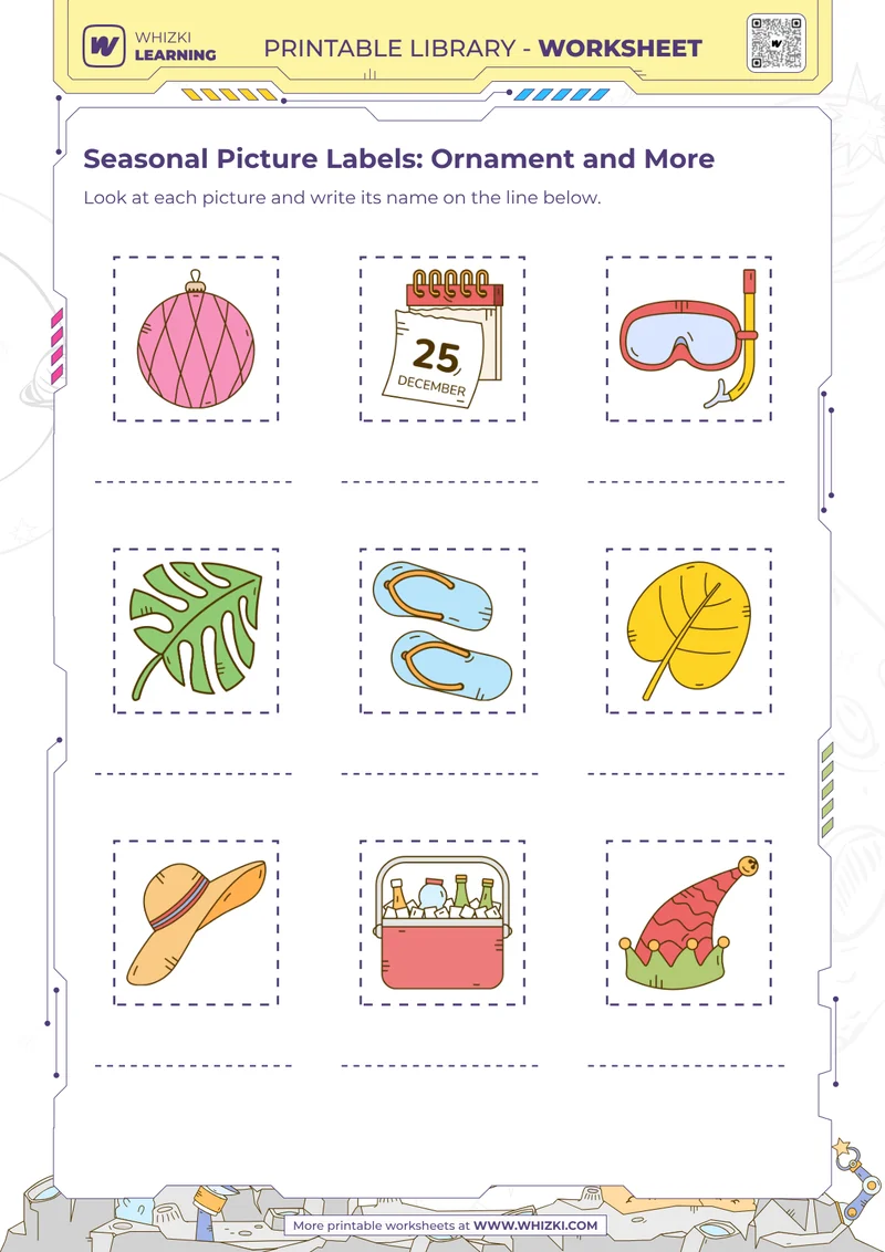Seasonal Picture Labels: Ornament and More