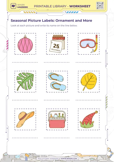 Seasonal Picture Labels: Ornament and More