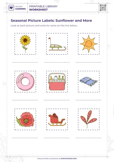 Seasonal Picture Labels: Sunflower and More