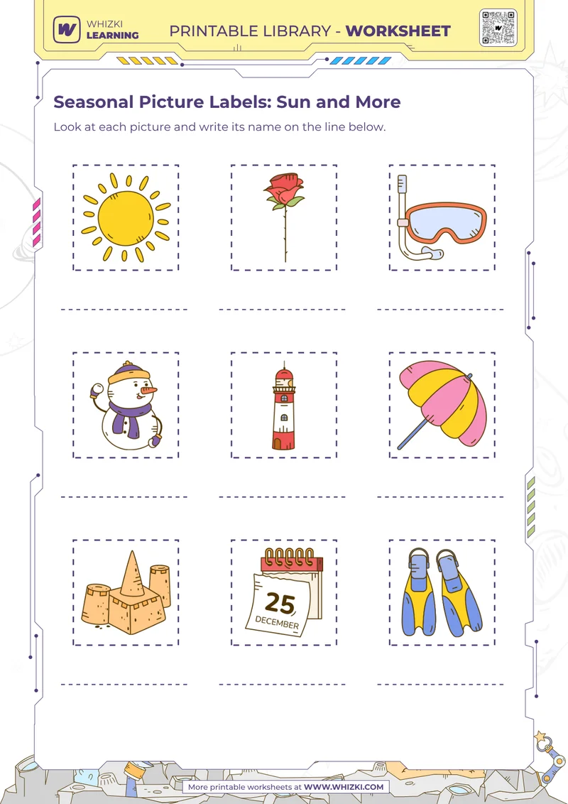Seasonal Picture Labels: Sun and More