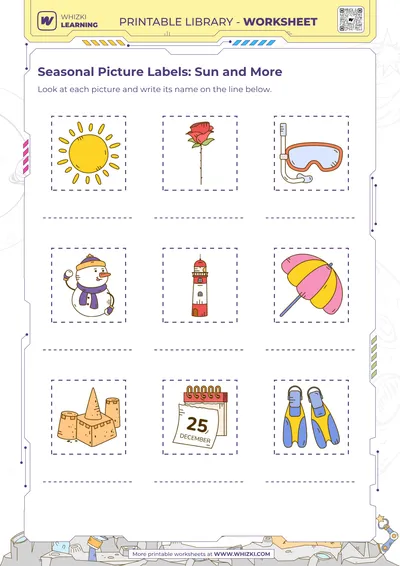 Seasonal Picture Labels: Sun and More