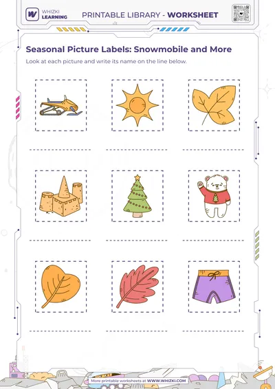 Seasonal Picture Labels: Snowmobile and More