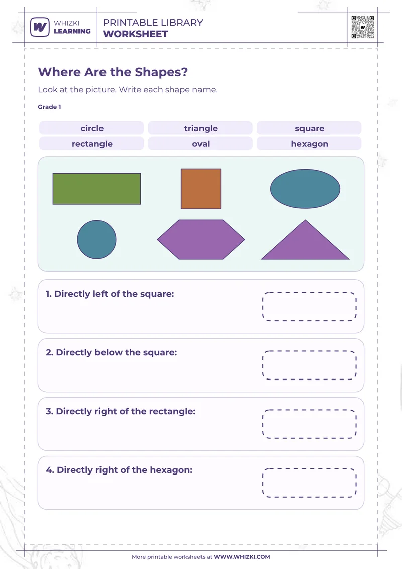 Where Are the Shapes? Location Worksheet