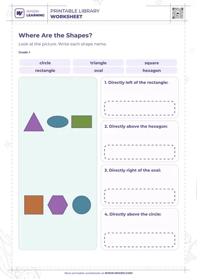 Where Are the Shapes? Position Worksheet