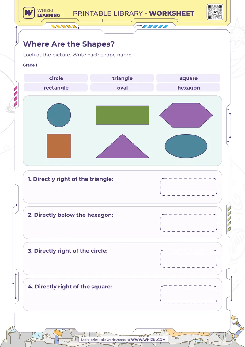 Where Are the Shapes? Position Worksheet