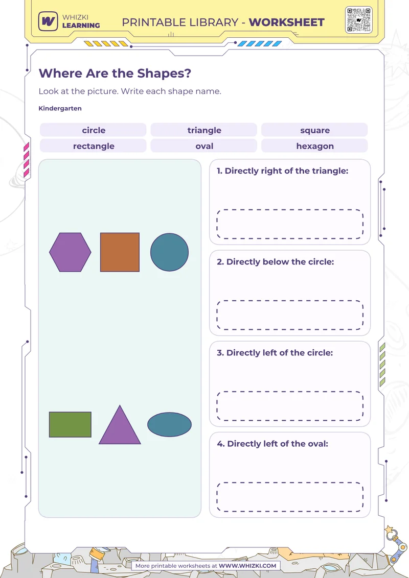 Where Are the Shapes? Position Worksheet