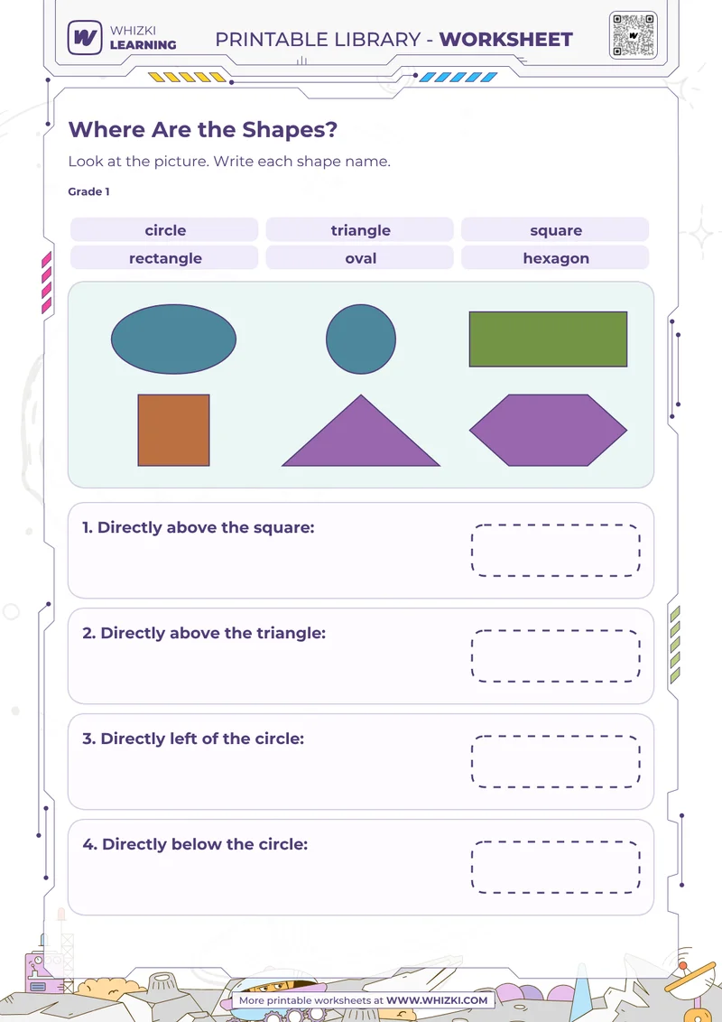 Where Are the Shapes? Position Worksheet
