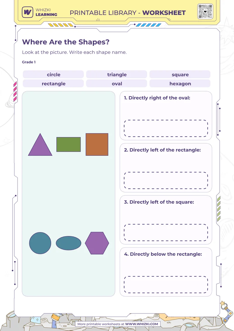 Where Are the Shapes? Position Worksheet