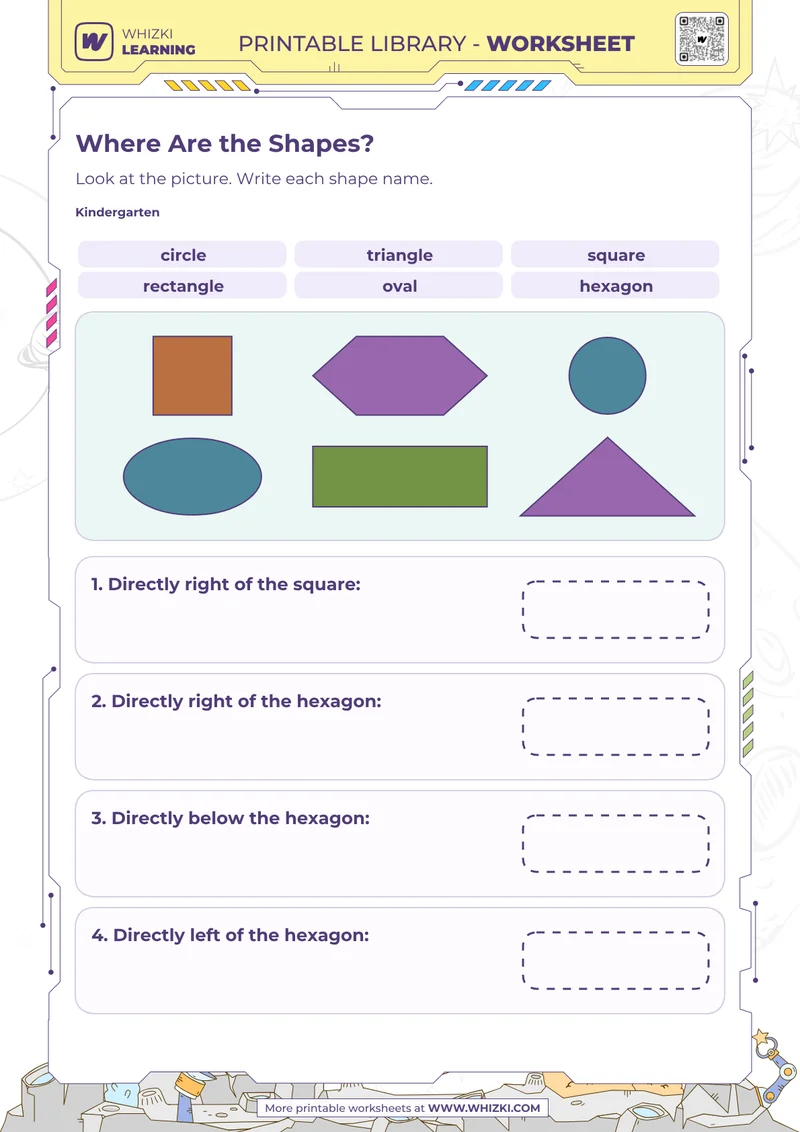 Where Are the Shapes? Position Worksheet