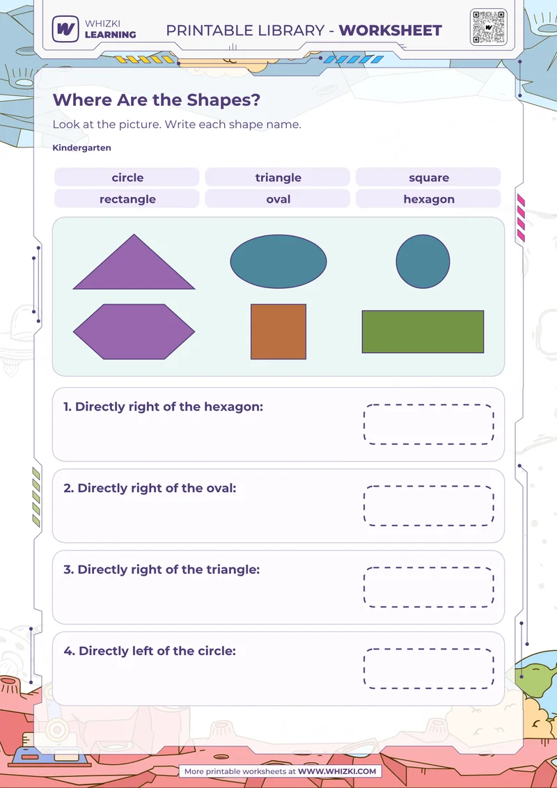 Where Are the Shapes? Position Worksheet