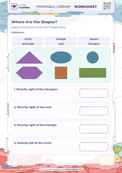 Where Are the Shapes? Position Worksheet
