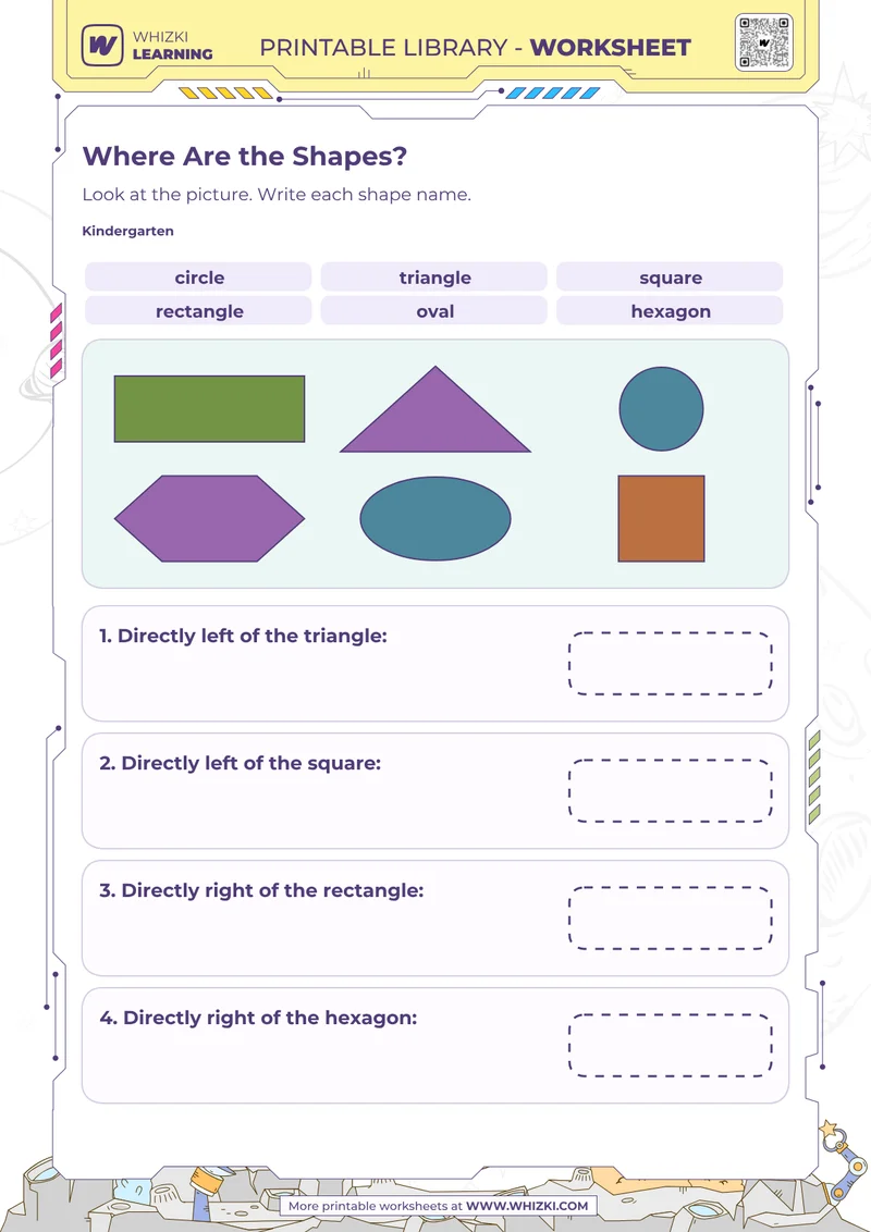 Where Are the Shapes? Position Worksheet