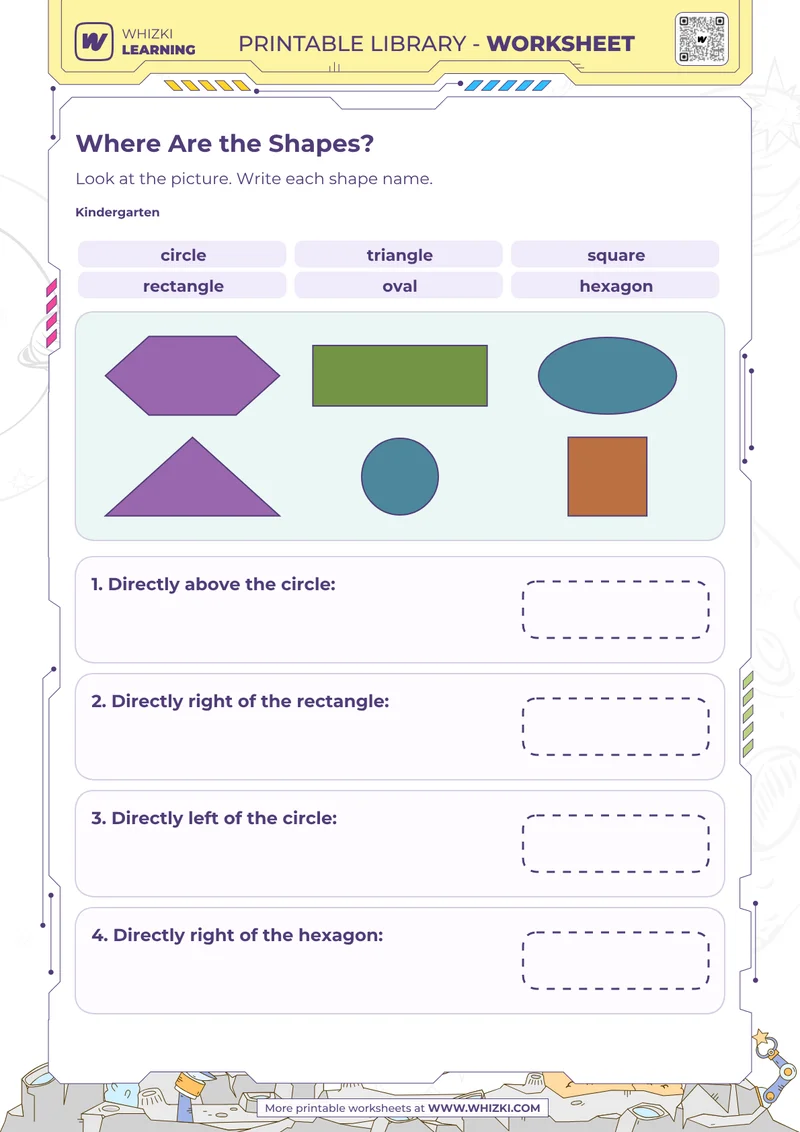 Where Are the Shapes? Position Worksheet