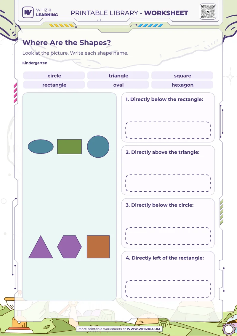 Where Are the Shapes? Shape Position Worksheet