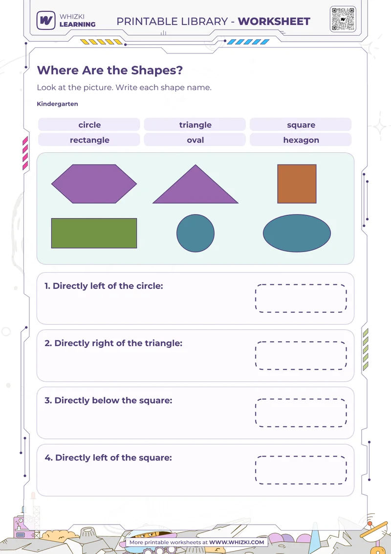 Where Are the Shapes? Shape Position Worksheet