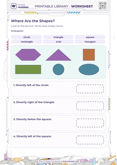 Where Are the Shapes? Shape Position Worksheet