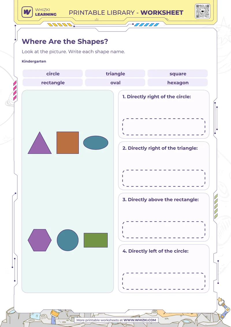 Where Are the Shapes? Shape Position Worksheet