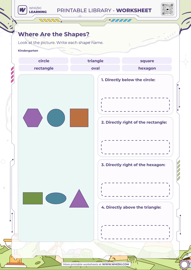 Where Are the Shapes? Shape Position Worksheet