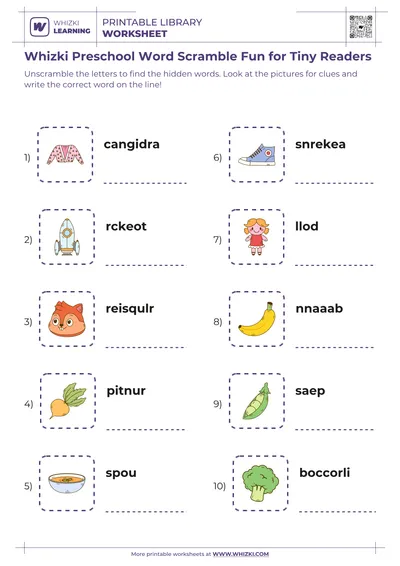 Whizki Preschool Word Scramble Fun for Tiny Readers