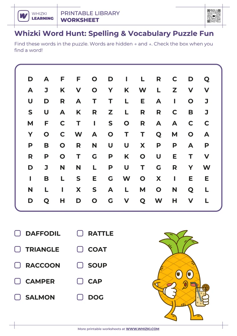 Whizki Word Hunt: Spelling & Vocabulary Puzzle Fun