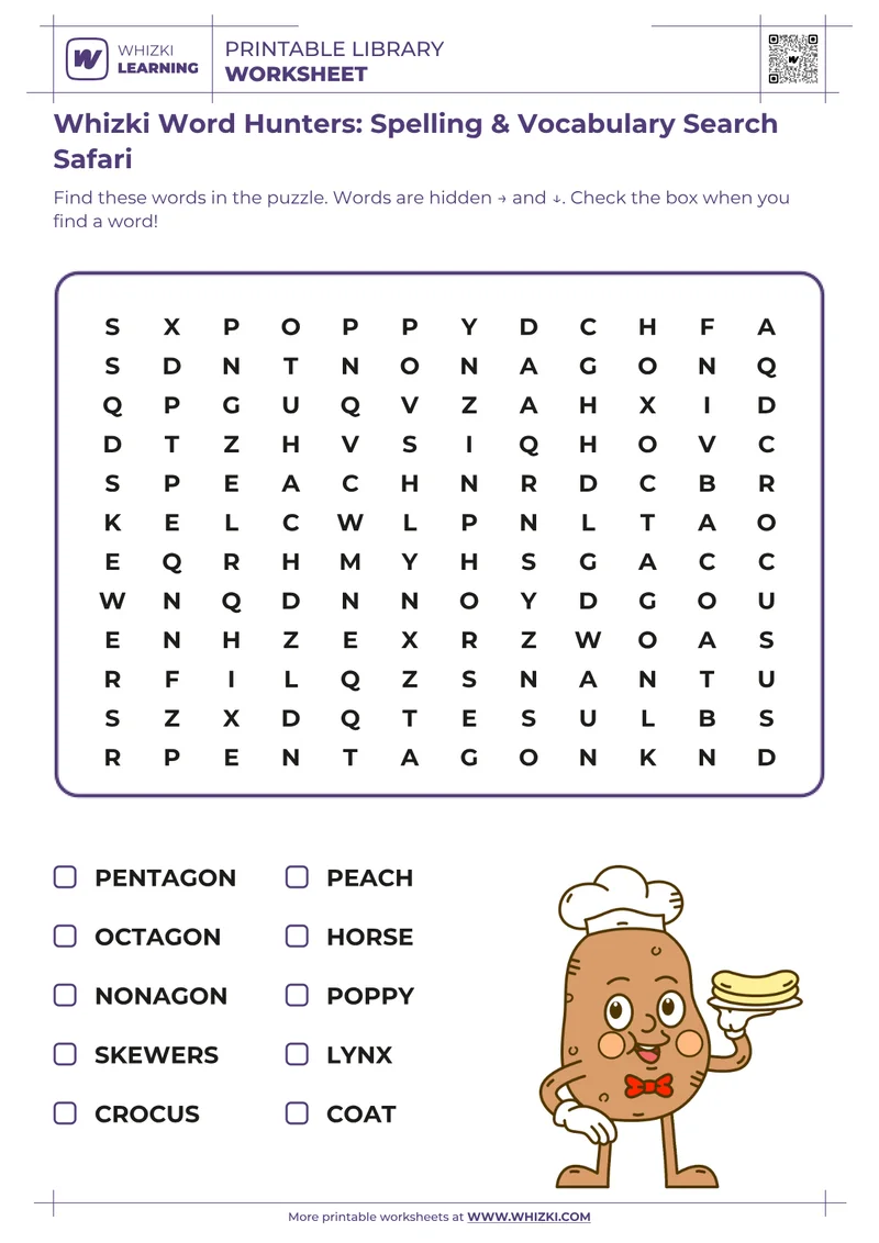 Whizki Word Hunters: Spelling & Vocabulary Search Safari