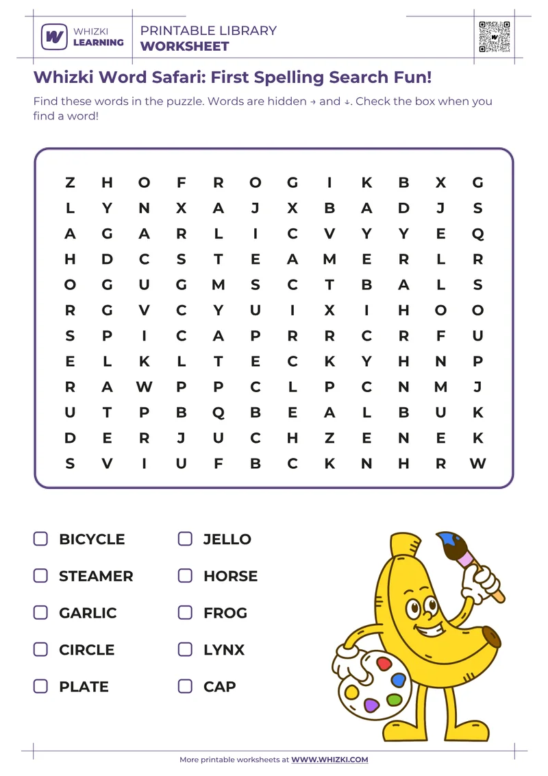 Whizki Word Safari: First Spelling Search Fun!