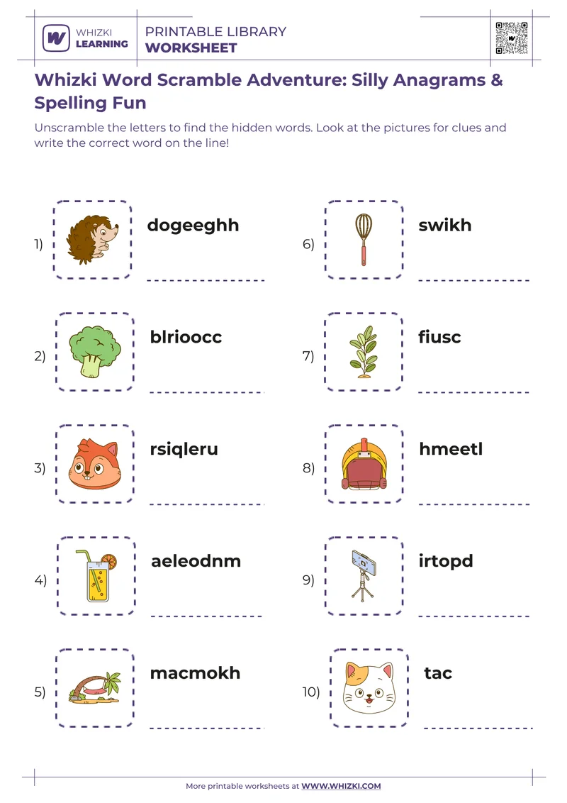 Whizki Word Scramble Adventure: Silly Anagrams & Spelling Fun