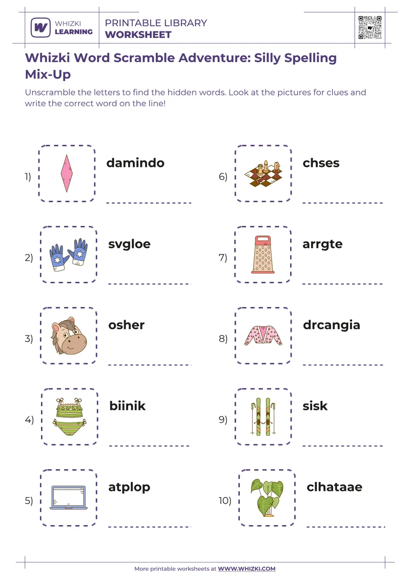 Whizki Word Scramble Adventure: Silly Spelling Mix-Up