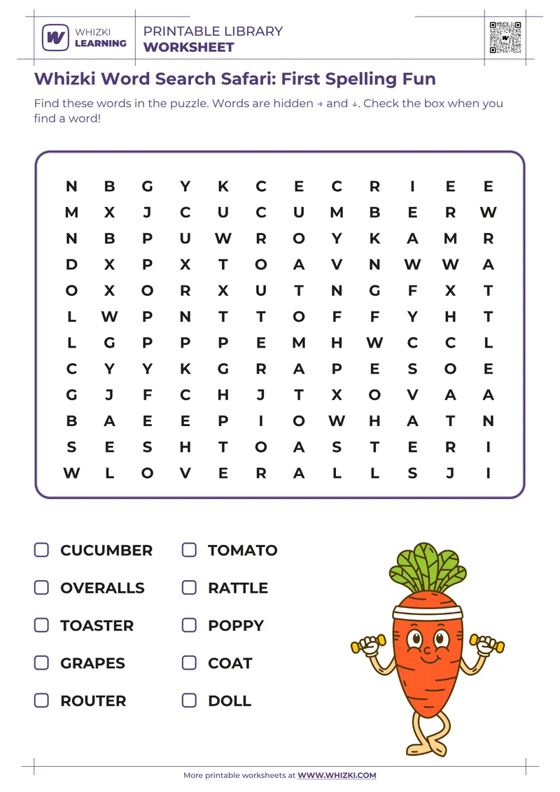 Whizki Word Search Safari: First Spelling Fun