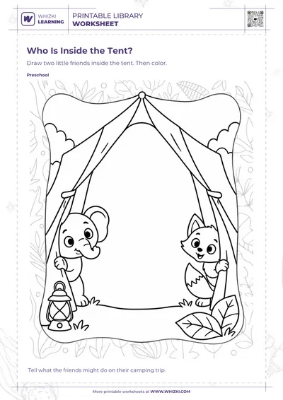 Who Is Inside the Tent Drawing Worksheet