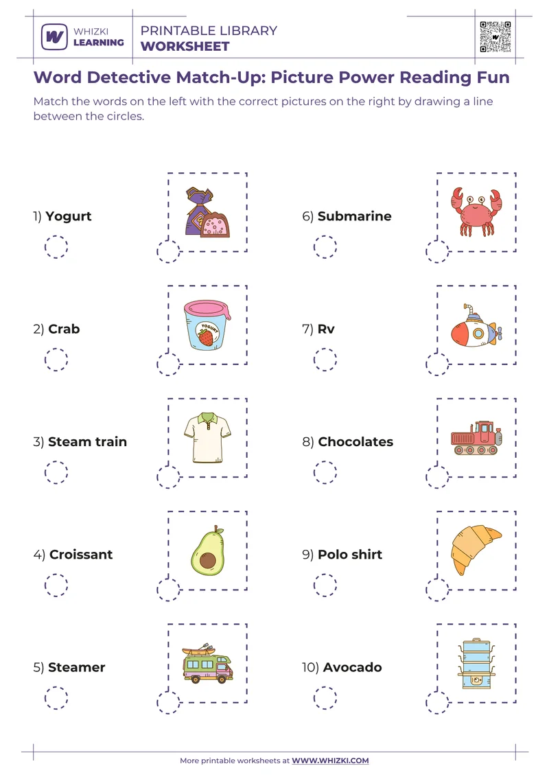 Word Detective Match-Up: Picture Power Reading Fun