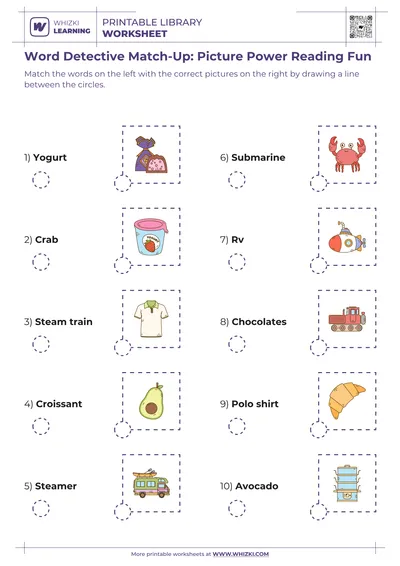Word Detective Match-Up: Picture Power Reading Fun