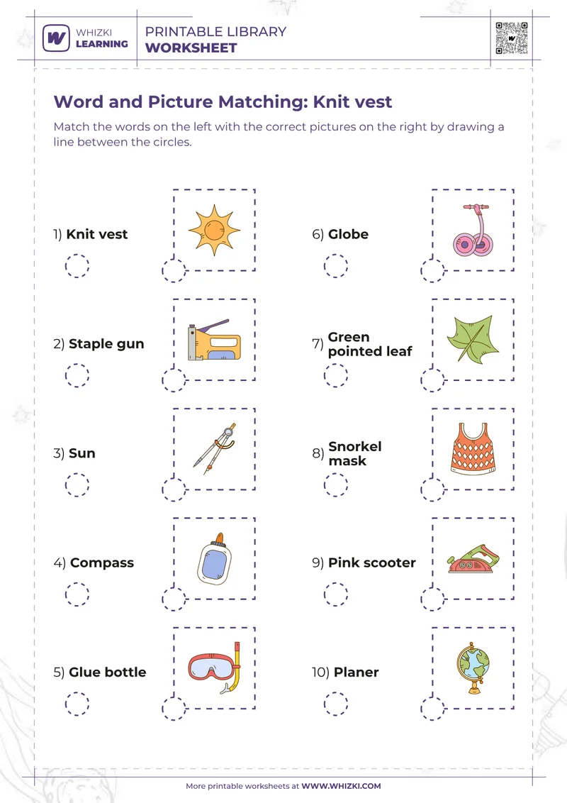 Word and Picture Matching: Knit vest