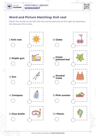 Word and Picture Matching: Knit vest